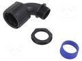 90° angled connector; polyamide; HelaGuard; IP66; black; UL94V-2 HELLERMANNTYTON HGL34-90-M32-PA66