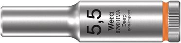 8790 HMA Deep 1/4" socket, 5.5x50.0, Wera 05004502001