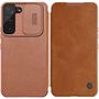 Nillkin Qin Leather Pro Case Case for Samsung Galaxy S22+ (S22 Plus) Camera Protector Holster Cover Flip Case Brown, Nillkin 6902048235540