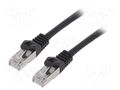 Patch cord; RJ45 plug; F/UTP; 6; stranded; CCA; PVC; black; 0.5m GEMBIRD PP6-0.5M/BK
