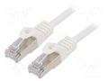 Patch cord; RJ45 plug; F/UTP; 6; stranded; CCA; PVC; white; 0.5m GEMBIRD PP6-0.5M/W