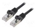 Patch cord; RJ45 plug; F/UTP; 6; stranded; CCA; PVC; black; 2m; 26AWG GEMBIRD PP6-2M/BK