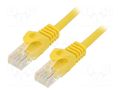 Patch cord; RJ45 plug,both sides; U/UTP; 6; stranded; CCA; PVC GEMBIRD PP6U-0.25M/Y