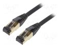 Patch cord; RJ45 plug,both sides; S/FTP; Cat 8; stranded; Cu; LSZH GEMBIRD PP8-LSZHCU-BK-0.5M