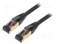 Patch cord; S/FTP; Cat: Cat 8; RJ45 plug,both sides; stranded; Cu GEMBIRD PP8-LSZHCU-BK-0.25