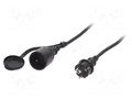 Extension lead; 3x1.5mm2; Sockets: 1; rubber; black; 25m; 16A KEL W-97023