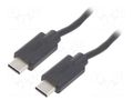 Cable; USB 2.0; USB C plug,both sides; 3m; black QOLTEC QOLTEC-52348