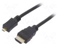 Cable; HDMI plug,micro HDMI plug; PVC; HDMI 2.0; 4K,UHD 2160p GOOBAY HDMI.HE320.010
