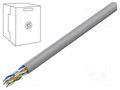 Wire; U/UTP; 4x2x24AWG; 5e; CCTV; wire; CCA; Insulation: PE; grey QOLTEC QOLTEC-50358