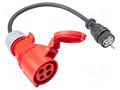 Adapter for three phase sockets; 16A; EU plug; 265V; IP40 SONEL WAADAPAT16C