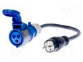 Single-phase socket adapter; 16A; EU plug; 265V; IP40 SONEL WAADAPAT16F1