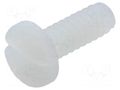 Screw; UNC6-32x9.5; Head: cheese head; slotted; polyamide KEYSTONE KEYS9335