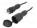 Extension lead; 3x2.5mm2; Sockets: 1; rubber; black; 10m; 16A KEL W-99147