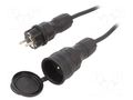 Extension lead; 3x1.5mm2; Sockets: 1; rubber; black; 15m; 16A KEL W-99196
