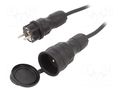 Extension lead; 3x1.5mm2; Sockets: 1; rubber; black; 20m; 16A KEL W-99197