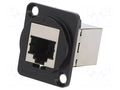 Coupler; coupler; FT; PIN: 8; Cat: 6a; shielded; 8p8c; straight; metal CLIFF CP30225SMB