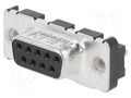 D-Sub; PIN: 9; socket; female; for panel mounting; angled 90°; THT AMPHENOL COMMUNICATIONS SOLUTIONS D09S24A4GX00LF