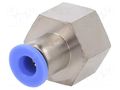 Push-in fitting; straight; -0.95÷15bar; nickel plated brass PNEUMAT 124.038-6