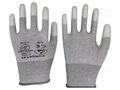 Cleanroom acces: protective gloves; grey; S; dissipative; ISO 7 EUROSTAT GROUP ERS-516800500B