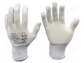 Protective gloves; ESD; S; Features: dissipative; white; <10MΩ EUROSTAT GROUP ERS-516801400B