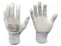 Protective gloves; ESD; S; Features: dissipative; white; <10MΩ EUROSTAT GROUP ERS-516801400B