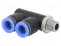 Plug-in distributor; -0.95÷15bar; nickel plated brass,PBT PNEUMAT 164.018-8