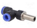 Plug-in distributor; T-tap splitter; -0.95÷15bar; BLUELINE; 12mm PNEUMAT 294.1210-K