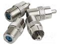 Adapter; F plug,RCA plug; silver; 52051400; 10pcs. TEMPO PA9719