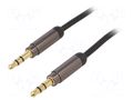 Cable; Jack 3.5mm 3pin plug,both sides; 1m; Plating: gold-plated GEMBIRD CCAPB-444-1M