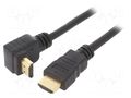 Cable; HDMI plug,HDMI plug 90°; PVC; 3m; black; HDMI 2.0; 30AWG GEMBIRD CC-HDMI490-10