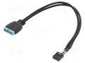 Cable: mains; USB 2.0 9pin,USB 3.0 19pin; 0.3m; Cablexpert GEMBIRD CC-U3U2-01