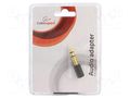 Adapter; Jack 3.5mm socket,Jack 6,3mm 3pin plug; black GEMBIRD A-6.35M-3.5F