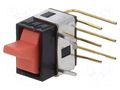 ROCKER; DPDT; Pos: 2; ON-ON; 0.1A/28VAC; 0.1A/28VDC; red; none; GW NKK SWITCHES GW22LCH