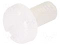 Screw; M3x6; 0.5; Head: cheese head; slotted; 0.9mm; polyamide DREMEC DR8G204M3X6