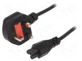 Cable; 3x0.75mm2; BS 1363 (G) plug,IEC C5 female; PVC; 1.8m; 13A GEMBIRD PC-187-ML12