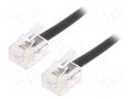 Cable: telephone; RJ11 plug,both sides; 2m; black; Cablexpert GEMBIRD TC6P4CR-2M