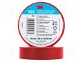 Tape: electrical insulating; W: 19mm; L: 20m; Thk: 0.152mm; red; 200% 3M 3M-TF-165-19-20RD