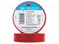 Tape: electrical insulating; W: 19mm; L: 20m; Thk: 0.152mm; red; 200% 3M 3M-TF-165-19-20RD