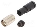 Connector: M9; plug; female; Plating: gold-plated; 125V; 3A; IP67 BINDER 99-0414-00-05