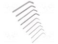 Wrench-set; hex key,spherical; stainless steel; 9pcs. BETA BE96BPINOX/B9
