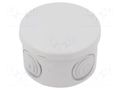 Enclosure: junction box; Ø: 84mm; Z: 50mm; light grey PCE EP-048