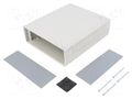 Enclosure: with panel; X: 156mm; Y: 180mm; Z: 52mm; ABS; light grey GAINTA G765