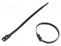 Cable tie; double lock; L: 265mm; W: 9mm; black; polyamide; 540N BM GROUP BMN2690