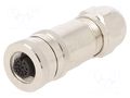 Connector: M12; plug; PIN: 8; female; 30V; straight; IP67; for cable TE Connectivity T4110011081-000