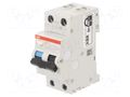 RCBO breaker; Inom: 16A; Ires: 10mA; Poles: 1+N; 230VAC; IP20; DS200 ABB DS201A-B16/0.01