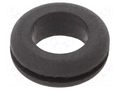 Grommet; Ømount.hole: 14.27mm; Øhole: 11.1mm; rubber; black KEYSTONE KEYS732