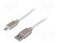 Cable; USB 2.0; USB A plug,USB B micro plug; gold-plated; 2m GEMBIRD CC-USB2R-AMMBM-2W