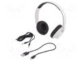 Wireless headphones with microphone; white; 20÷22000Hz; 10m; 32Ω QOLTEC QOLTEC-50847
