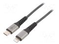 Cable; USB 2.0; Apple Lightning plug,USB C plug; 2m; black; 87W Goobay USBC-LIGHTX/2.0BK