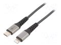 Cable; USB 2.0; Apple Lightning plug,USB C plug; 2m; black; 87W GOOBAY USBC-LIGHTX/2.0BK